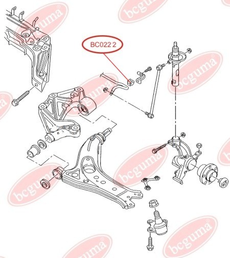 Подушка (втулка) переднего стабилизатора VW Polo/Skoda/Roomster/Fabia 99-, (d=17mm)