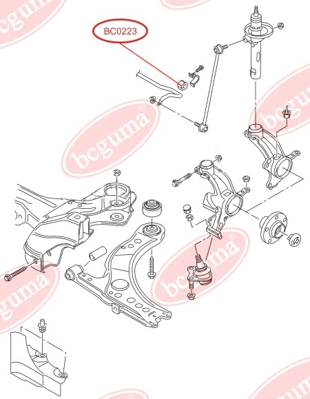 Подушка (втулка) переднего стабилизатора  VW Polo/Skoda/Roomster/Fabia 99-, (d=18mm)