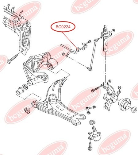 Подушка (втулка) переднего стабилизатора VW Polo/Skoda/Roomster/Fabia 99-, (d=19.8mm)