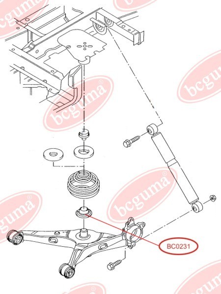 Подушка задней пружины, нижняя VW T5 03- (нижняя) (для плохих дорог)