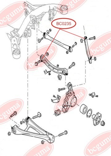 Сайлентблок рычага задней подвески, передний Audi Q7/VW Touareg 44.3x12.3x40/30.7