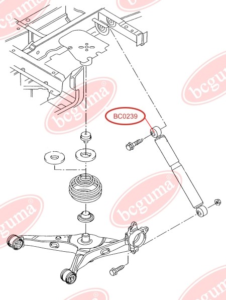 Втулка заднего амортизатора, верхняя VW Caddy 03- (14x41x38) (амортиз. Sachs/Bilstein/Monroe)