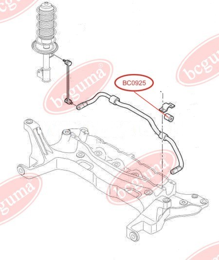 Подушка переднего стабилизатра Citroen Nemo 08- (d=20mm)1.300 00 00