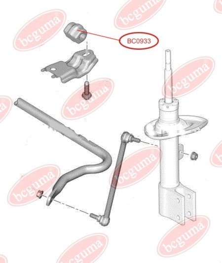 Подушка (втулка) переднего стабилизатора подвески  Citroen Berlingo/Peugeot Partner 1.6 HDi 08- (d=24mm)