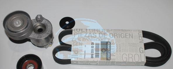 Комплект ремня генератора +2ролика 01- (+AC) 1.9dCi 01-