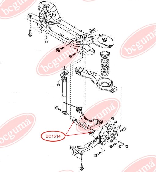Сайлентблок задней нижней поперечной рычага Mazda 3/5/Ford Focus/Volvo C30/C70/S40 32.4x12x35/28