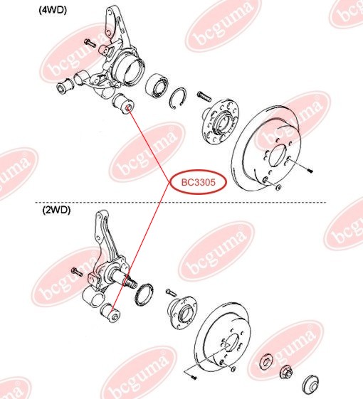 Сайлентблок рычага задняя ось  Tucson 04-, Matrix 01-, KIA Sportage 04-, Cerato 04-.