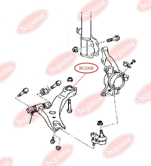 Сайлентблок задний, ремонтный, усиленный Toyota Camry 01-07/Lexus RX300 03-08